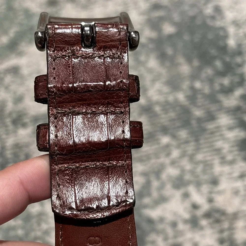 Vintage Genuine‎ Crocodile Belt Stretch Green Woven Size 42 Made In USA